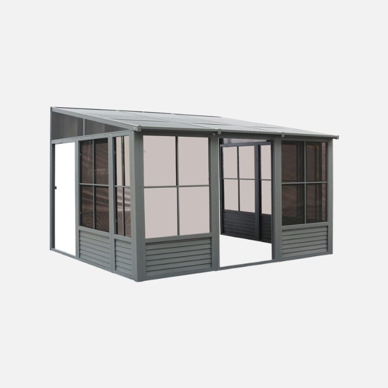 Gazebo penguin florence 8 ft. x 16 ft. metal roof slate