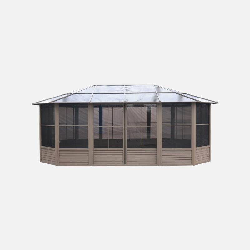 Gazebo penguin florence 12 ft. x 18 ft. polycarbonate roof sand