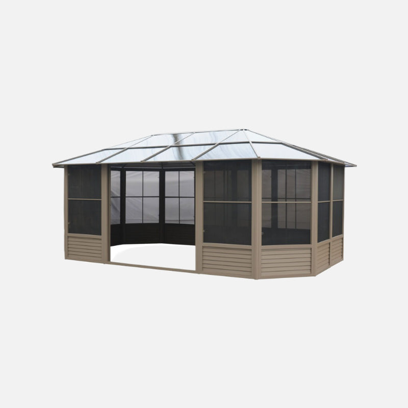 Gazebo penguin florence 12 ft. x 18 ft. polycarbonate roof sand