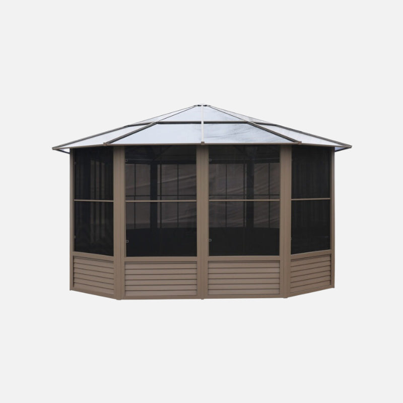 Gazebo penguin florence 12 ft. x 18 ft. polycarbonate roof sand