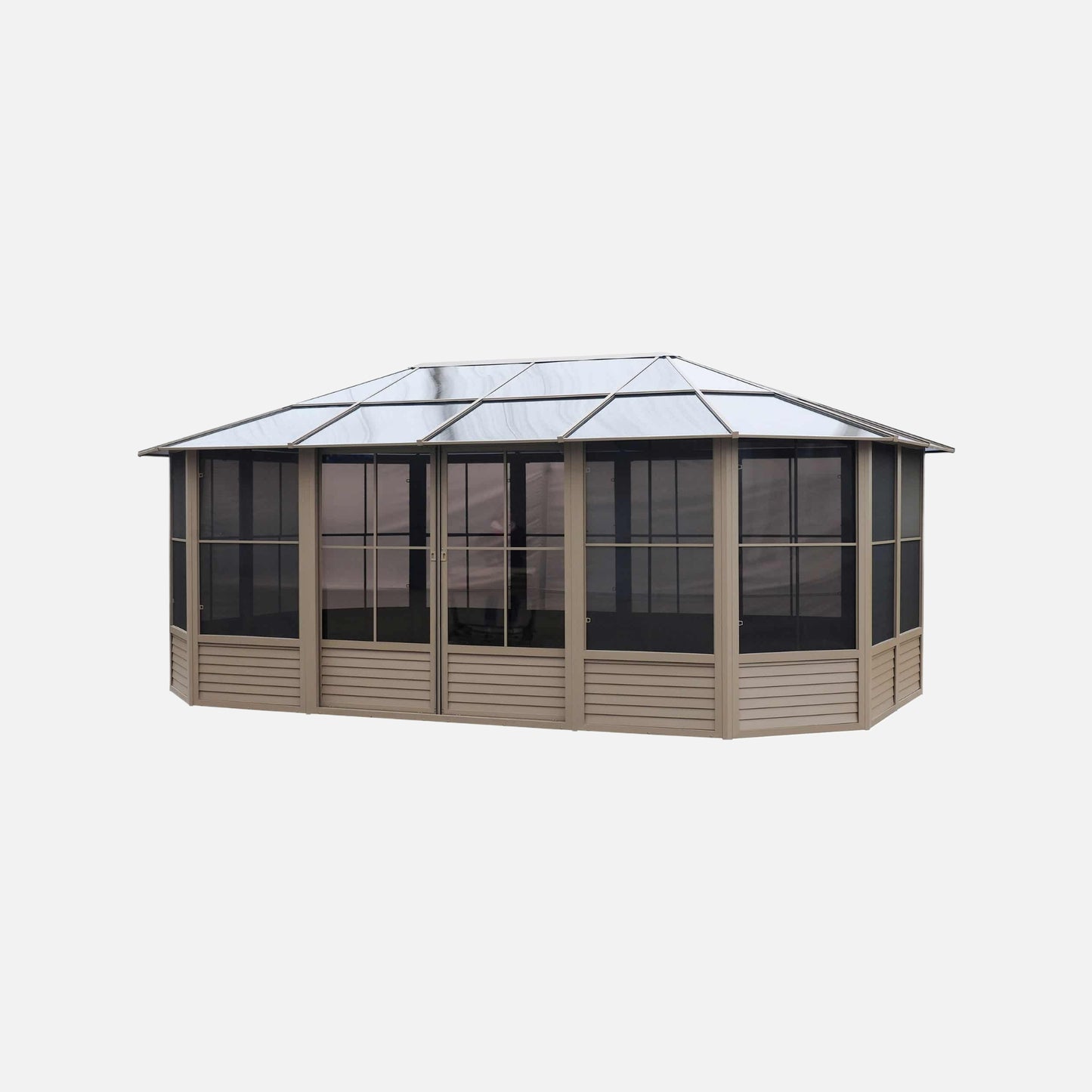 Gazebo penguin florence 12 ft. x 18 ft. polycarbonate roof sand