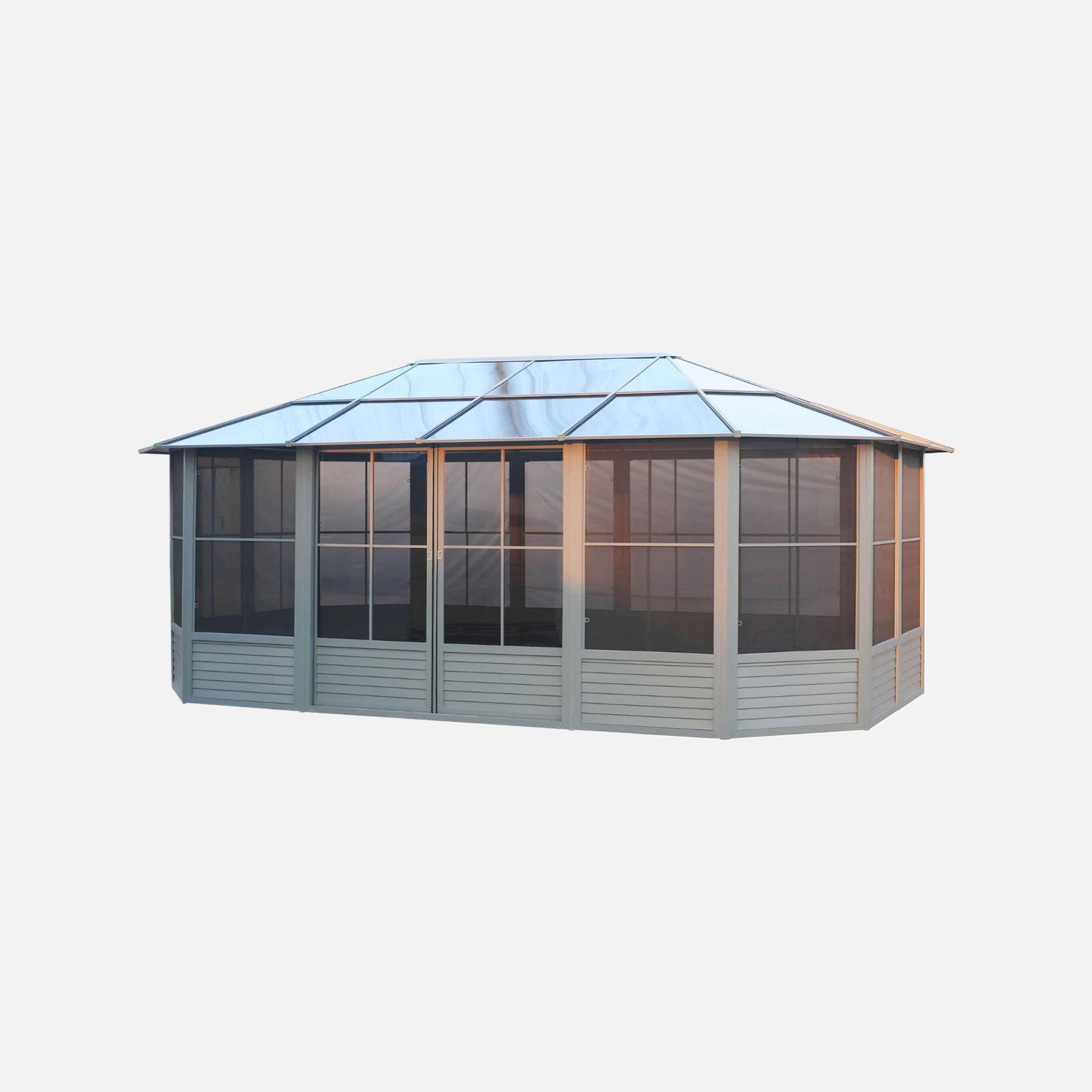 Gazebo penguin florence 12 ft. x 18 ft. polycarbonate roof slate