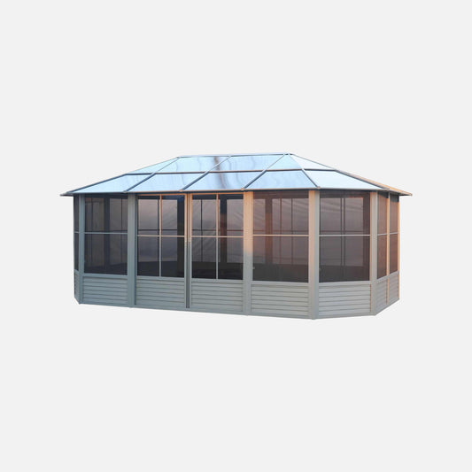 Gazebo penguin florence 12 ft. x 18 ft. polycarbonate roof slate