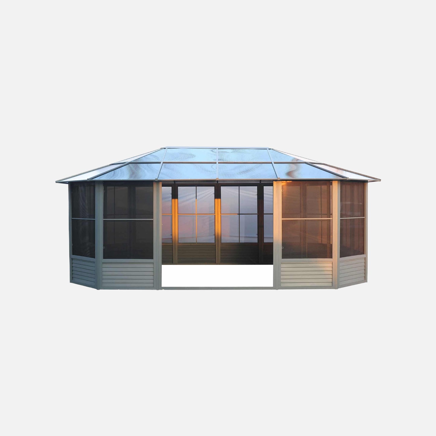 Gazebo penguin florence 12 ft. x 18 ft. polycarbonate roof slate