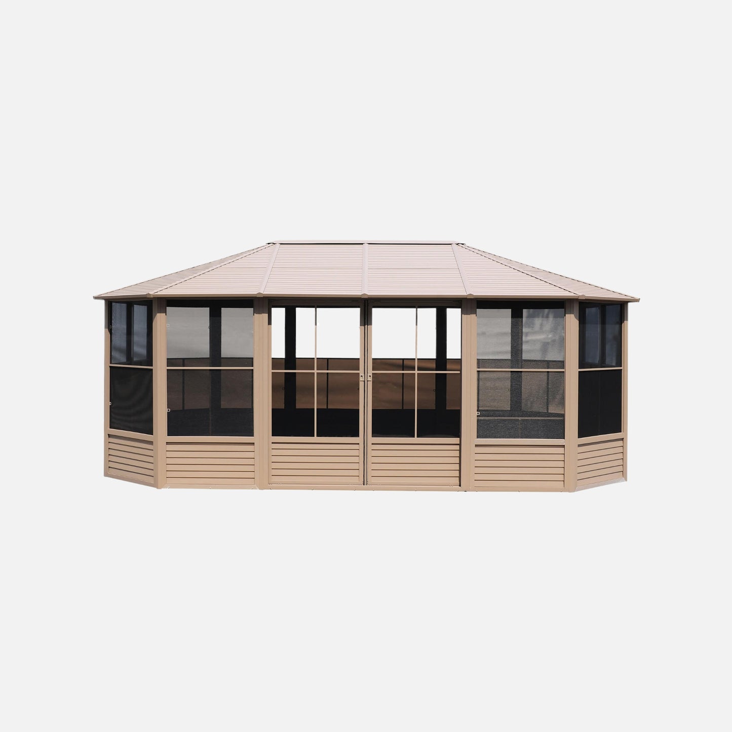 Gazebo penguin florence 12 ft. x 18 ft. metal roof sand