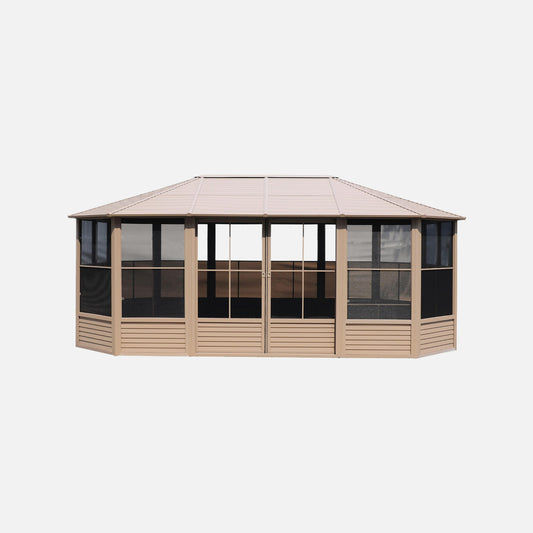 Gazebo penguin florence 12 ft. x 18 ft. metal roof sand