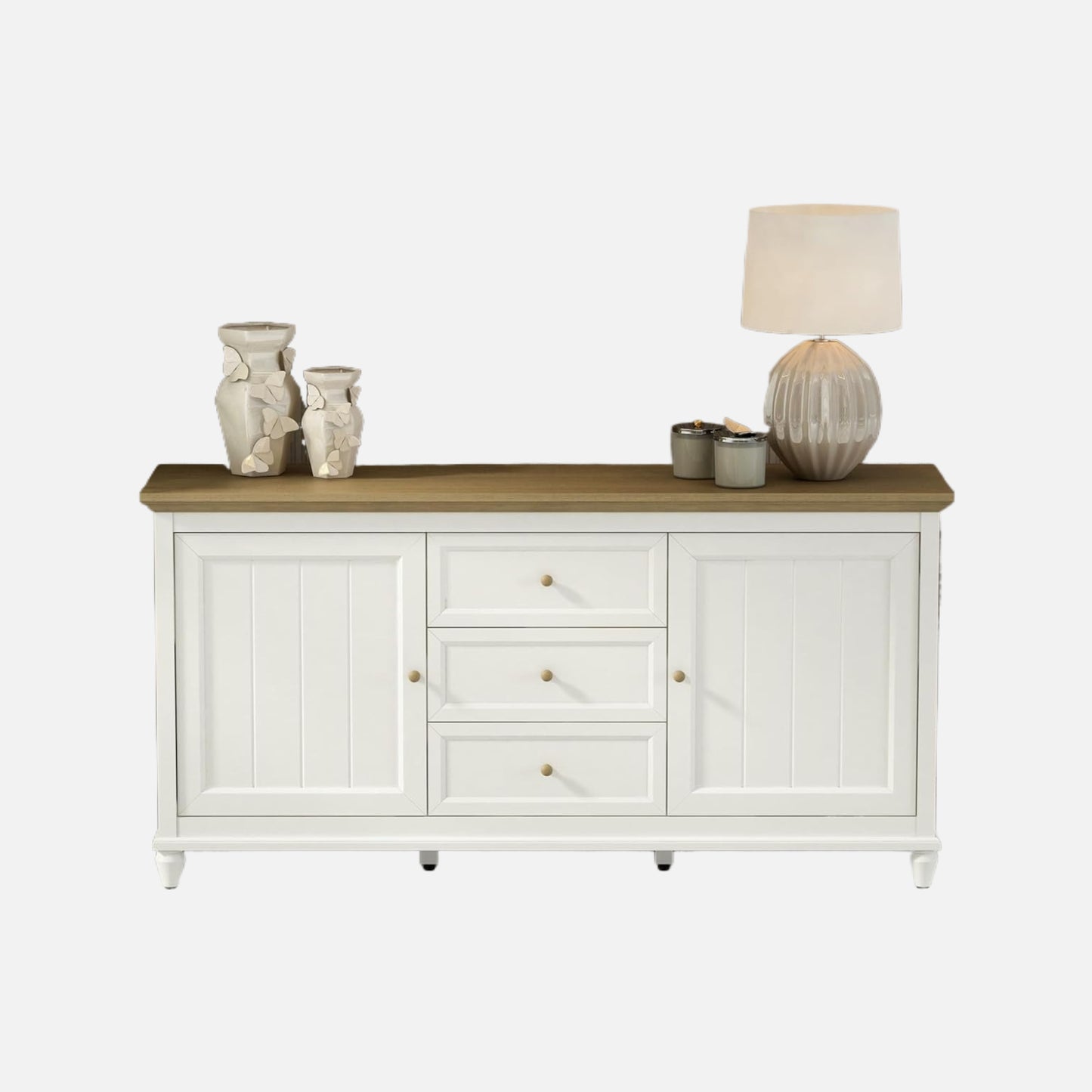 Anderson teak chenon white & brown sideboard