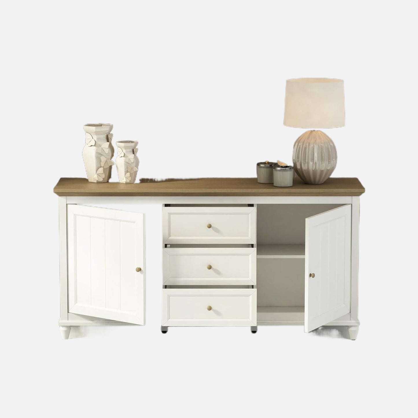 Anderson teak chenon white & brown sideboard