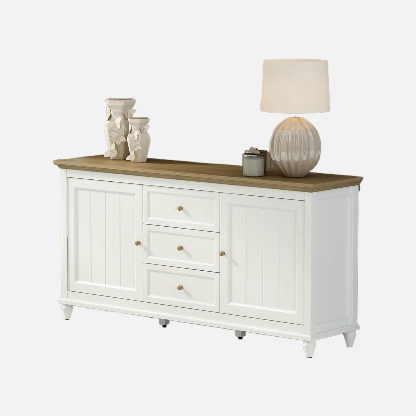 Anderson teak chenon white & brown sideboard