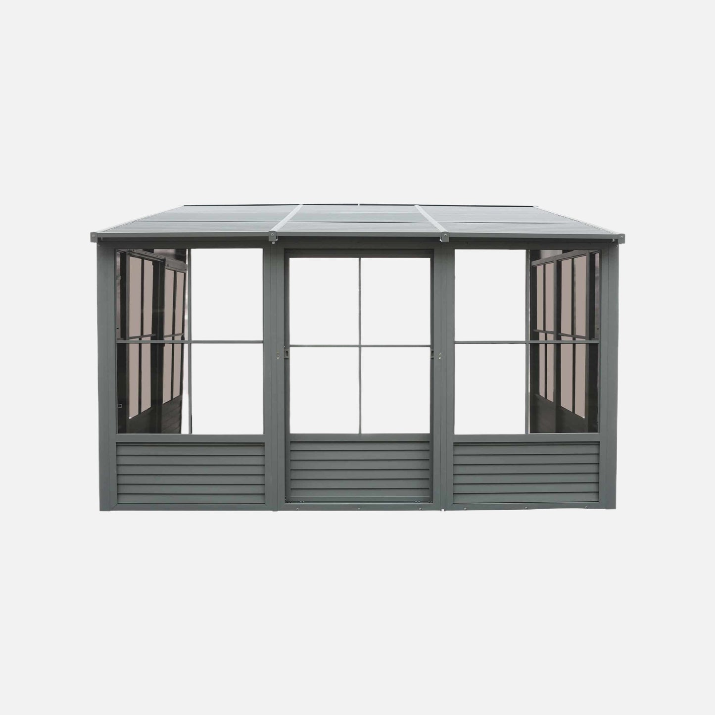 Gazebo penguin florence 10 ft. x 16 ft. metal roof grey