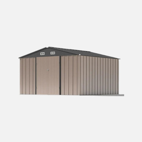 Patiowell 10x10 metal shed pro with an optional floor base