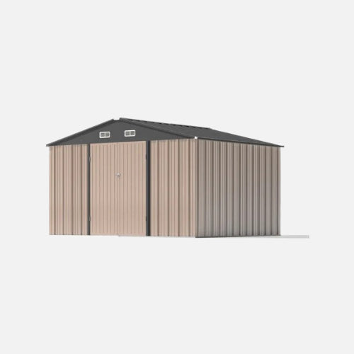 Patiowell 10x8 metal shed pro with an optional floor base